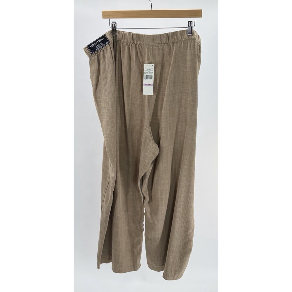 Alfred Dunner Beige Tan Dress Pants Button Detail Elastic Waist Plus Size 22W - Picture 2 of 8